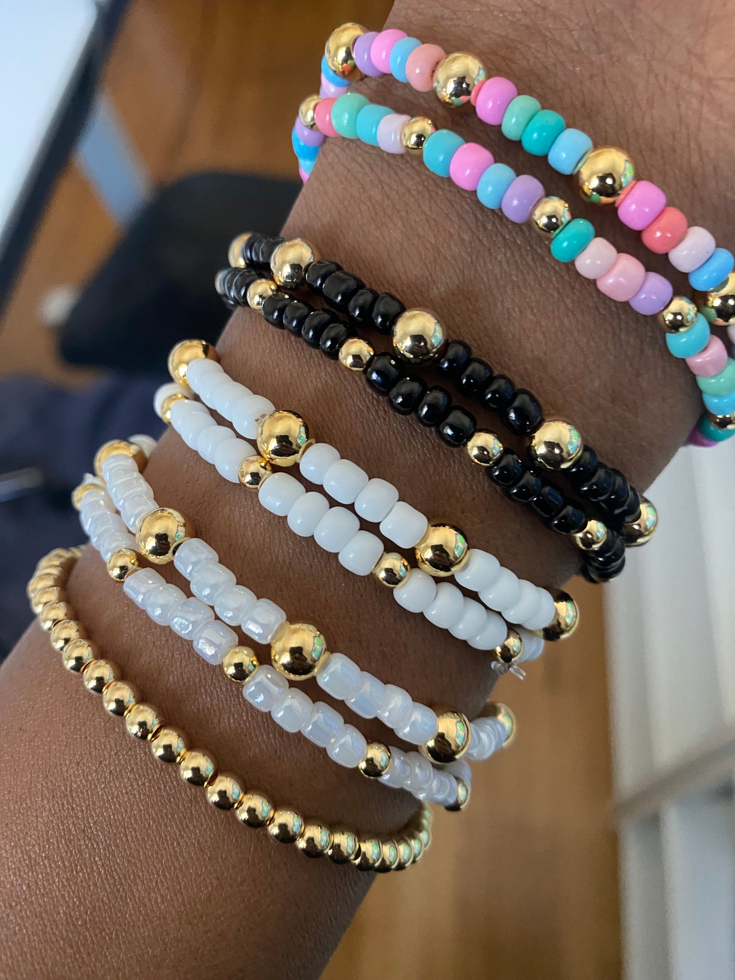 Gold Seed Bead Bracelets
