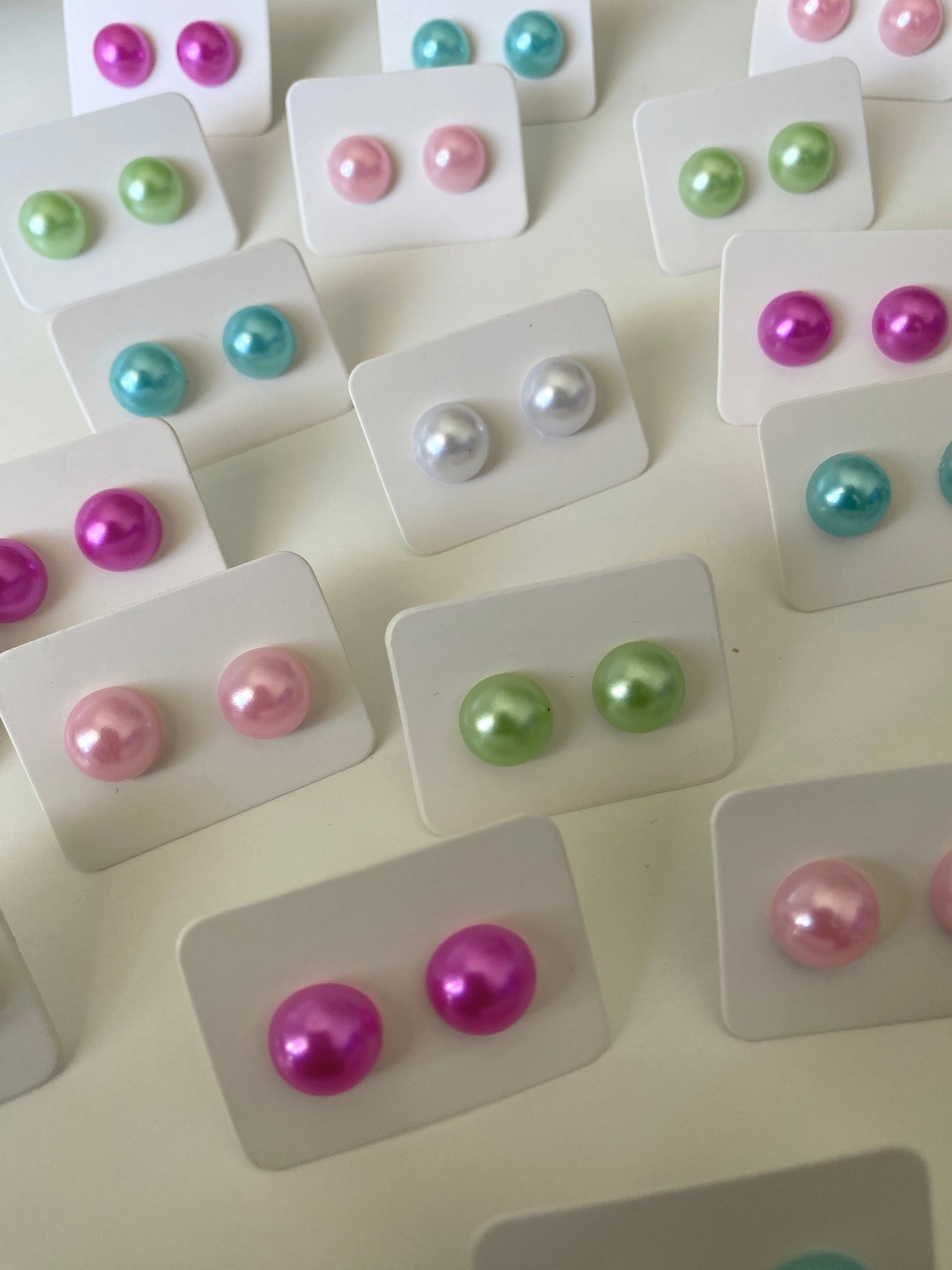 Pastel Pearl Stud Earrings
