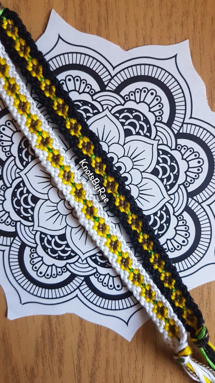 Sunflower Friendship Bracelet or Anklet (Made to Order)