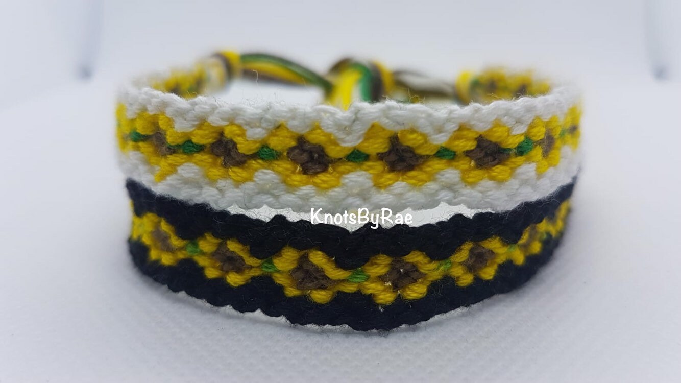 Sunflower Friendship Bracelet or Anklet (Made to Order)