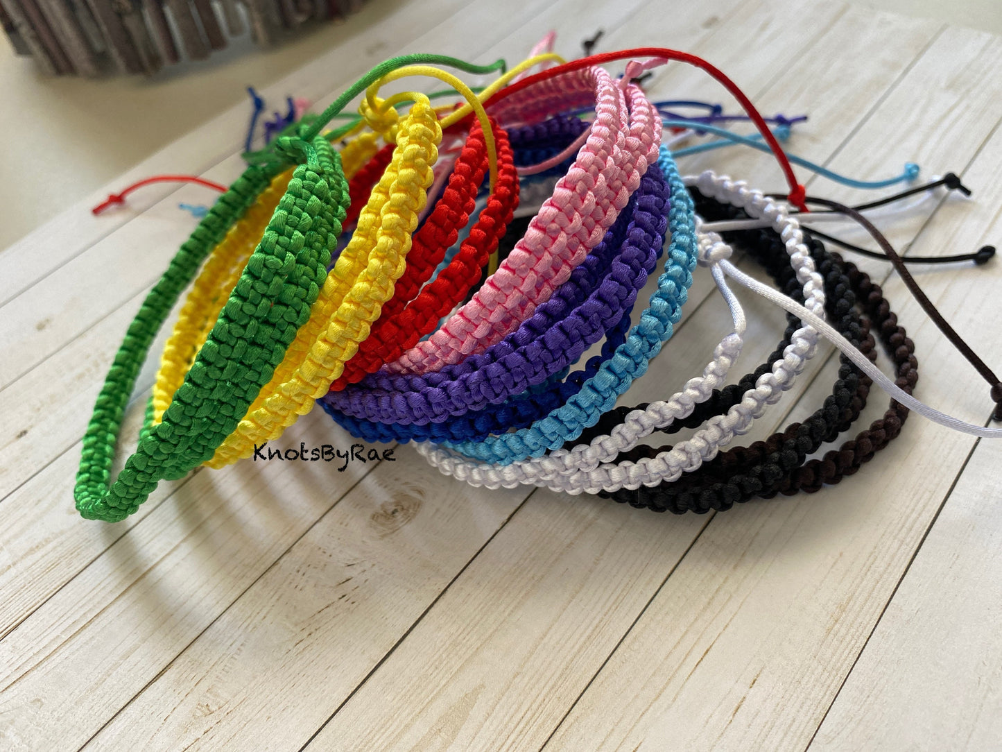 Nylon Macrame Friendship Bracelets in Solid colours (Made to Order)