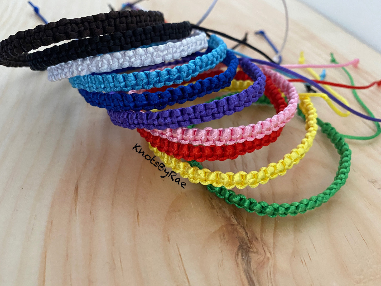 Nylon Macrame Friendship Bracelets in Solid colours (Made to Order)