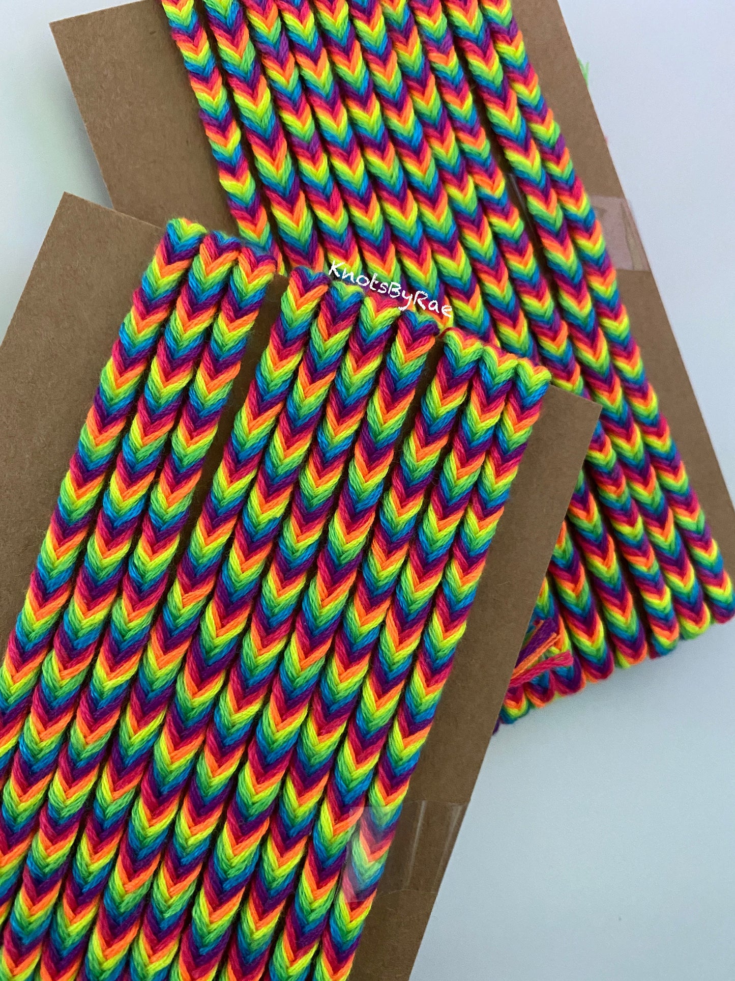Neon Rainbow Fishtail Friendship Bracelets (Made to Order)
