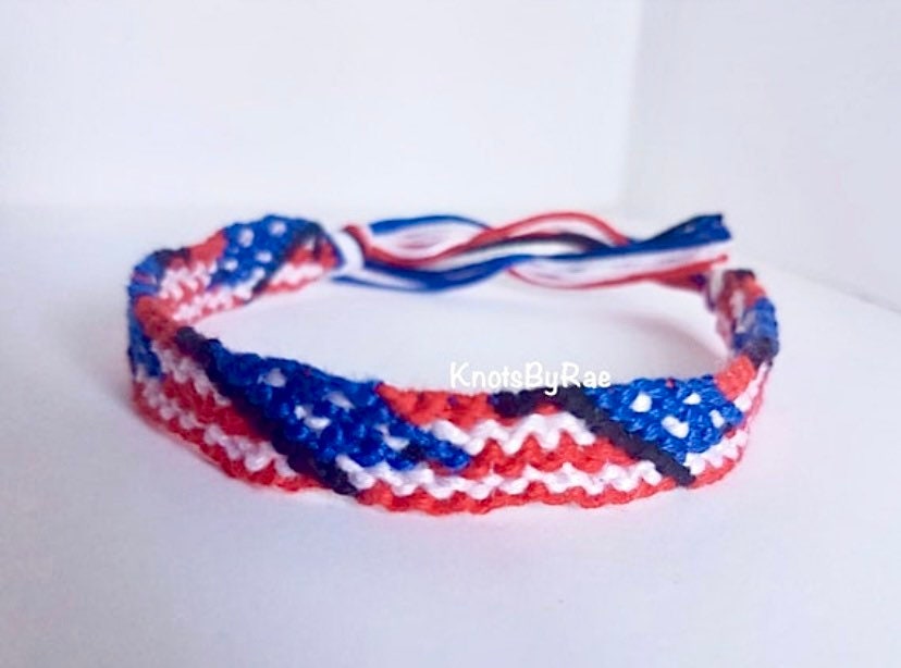 Canada and USA Flag Friendship Bracelet (Made to Order)