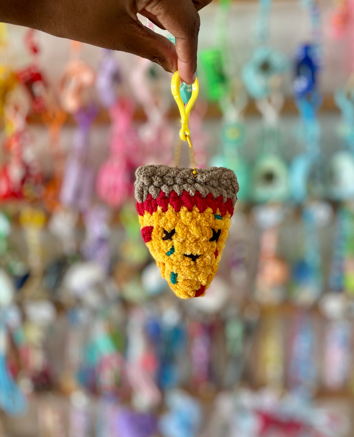 Pizza Crochet Keychains