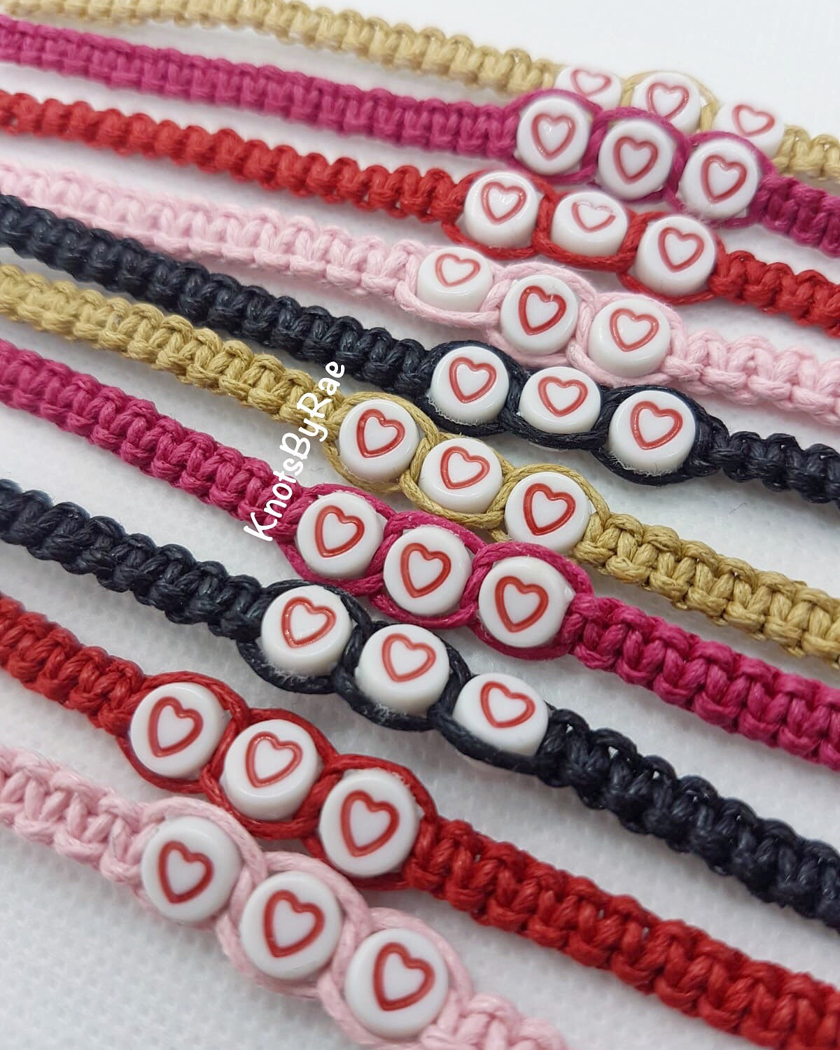 Heart Macrame Friendship Bracelets