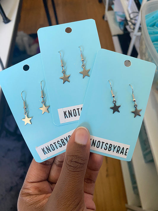 Silver Stars Dangle Earrings
