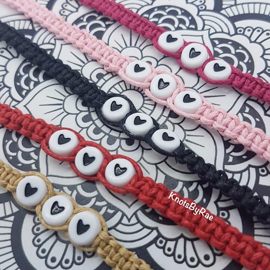 Heart Macrame Friendship Bracelets