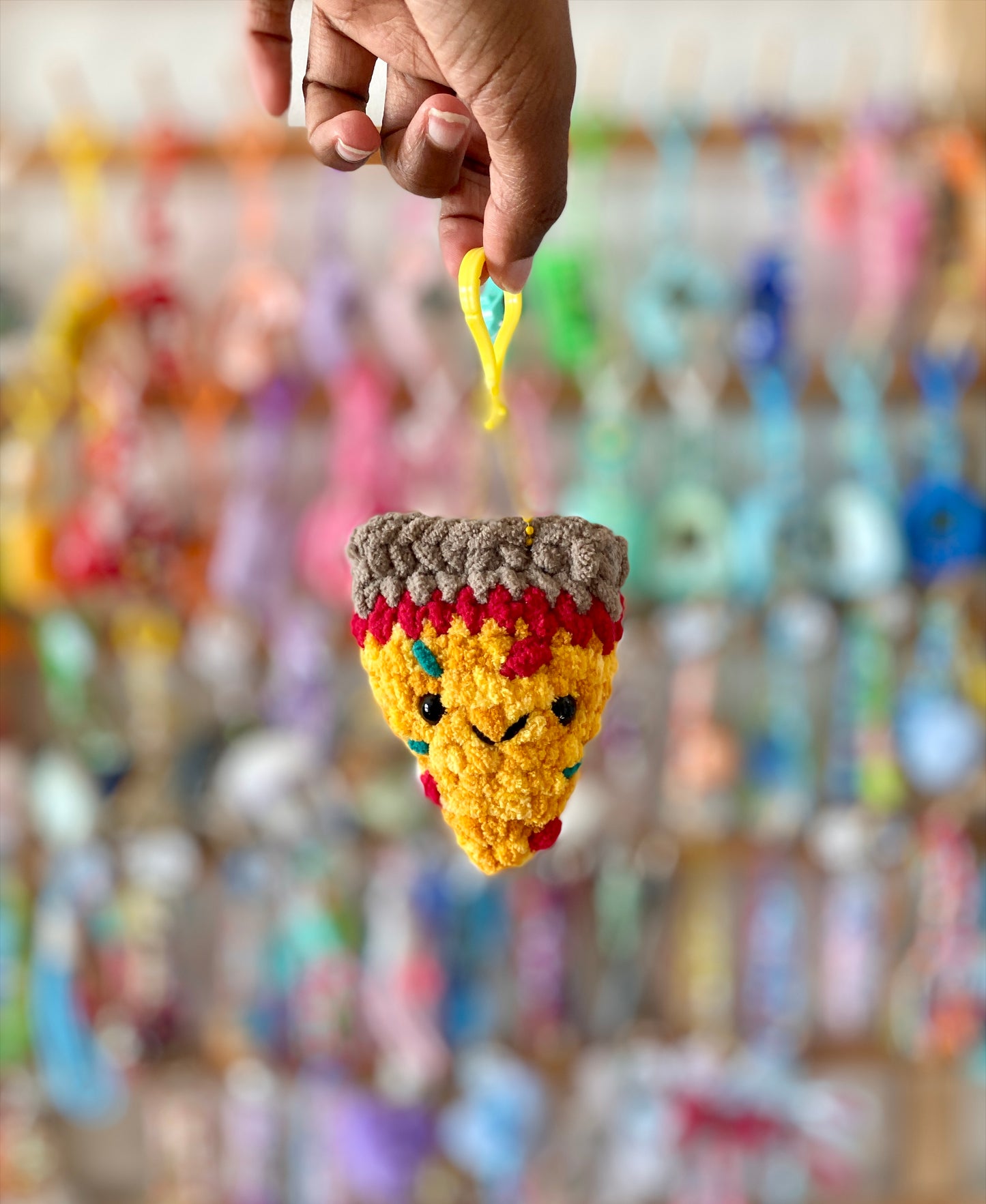 Pizza Crochet Keychains