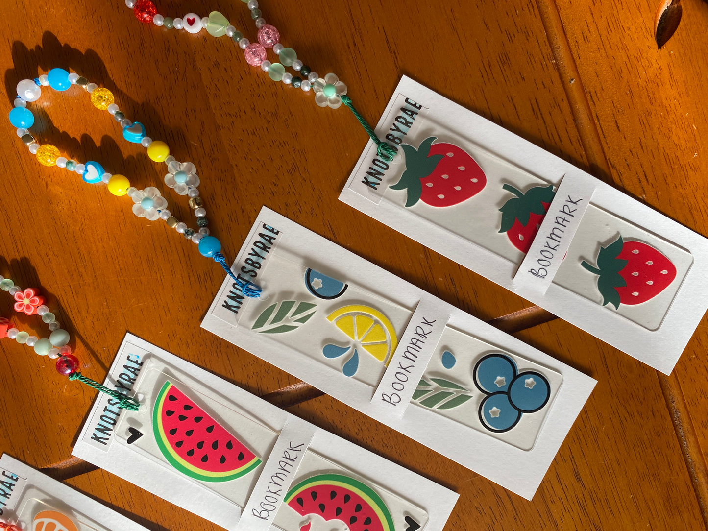 Fruit Acrylic Bookmarks with Bead Straps