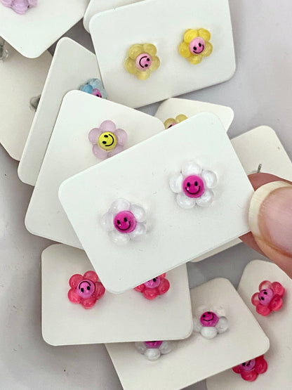 Smiley Flower Stud Earrings