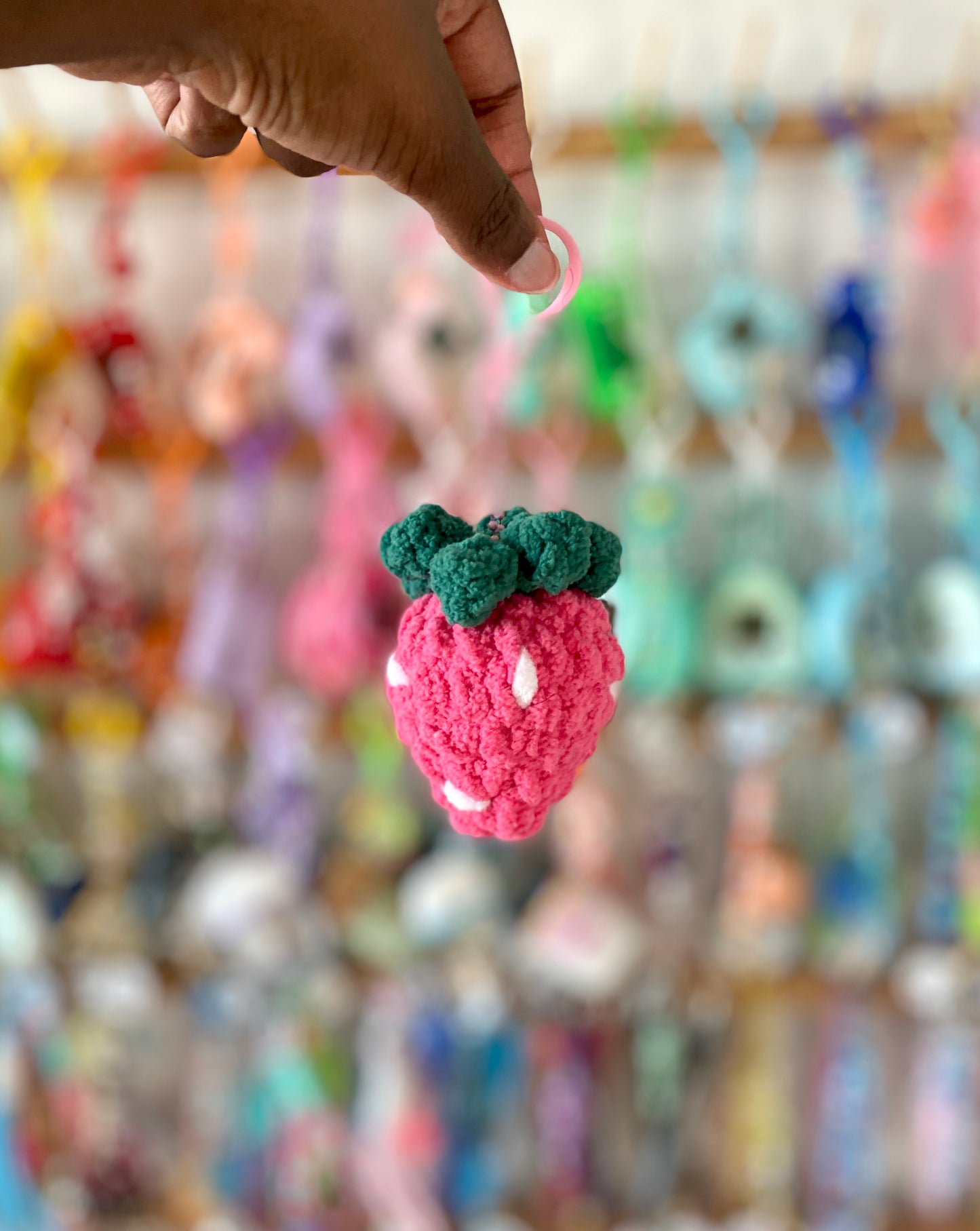 Strawberry Crochet Keychains