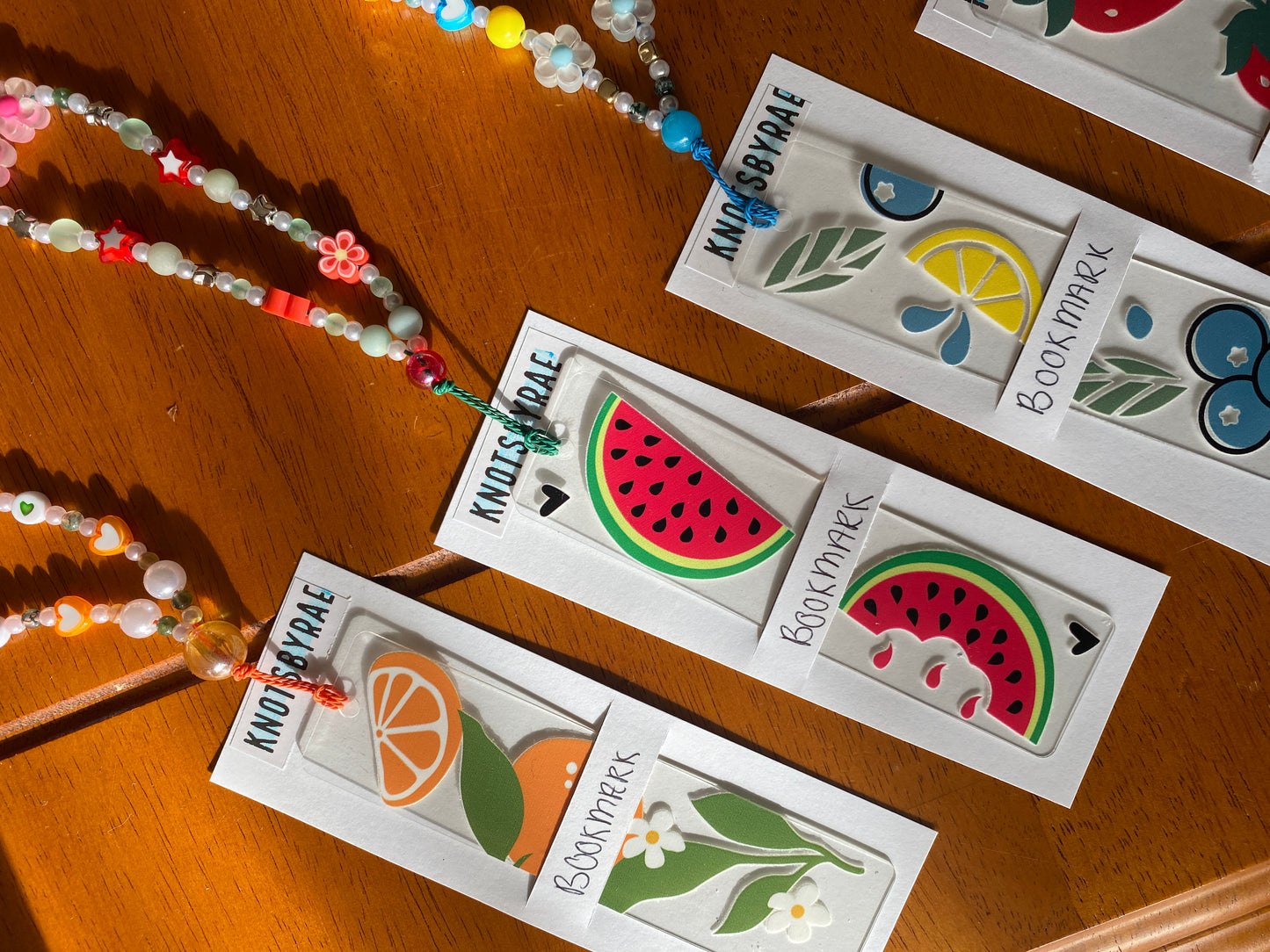 Fruit Acrylic Bookmarks with Bead Straps