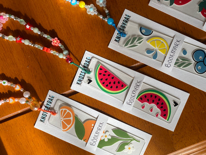 Fruit Acrylic Bookmarks with Bead Straps