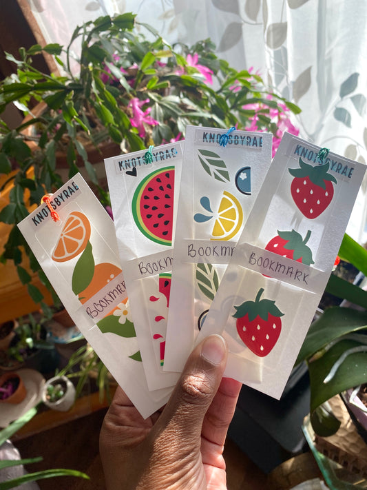 Fruit Acrylic Bookmarks with Bead Straps