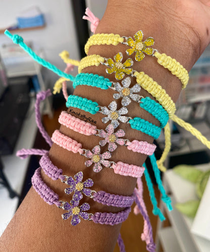 Butterfly, Bee, Flower Charm Bracelets Macrame Bracelets
