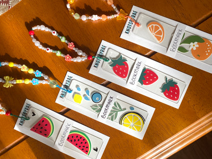 Fruit Acrylic Bookmarks with Bead Straps