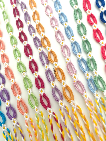 Daisy Chain Flower Friendship Bracelets (Made to Order)