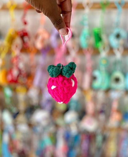 Strawberry Crochet Keychains