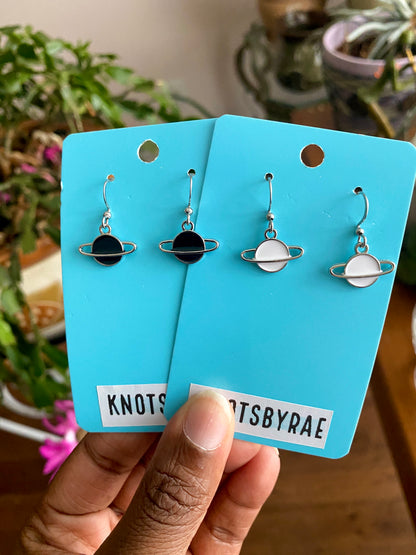 Saturn Planet Dangle Earrings