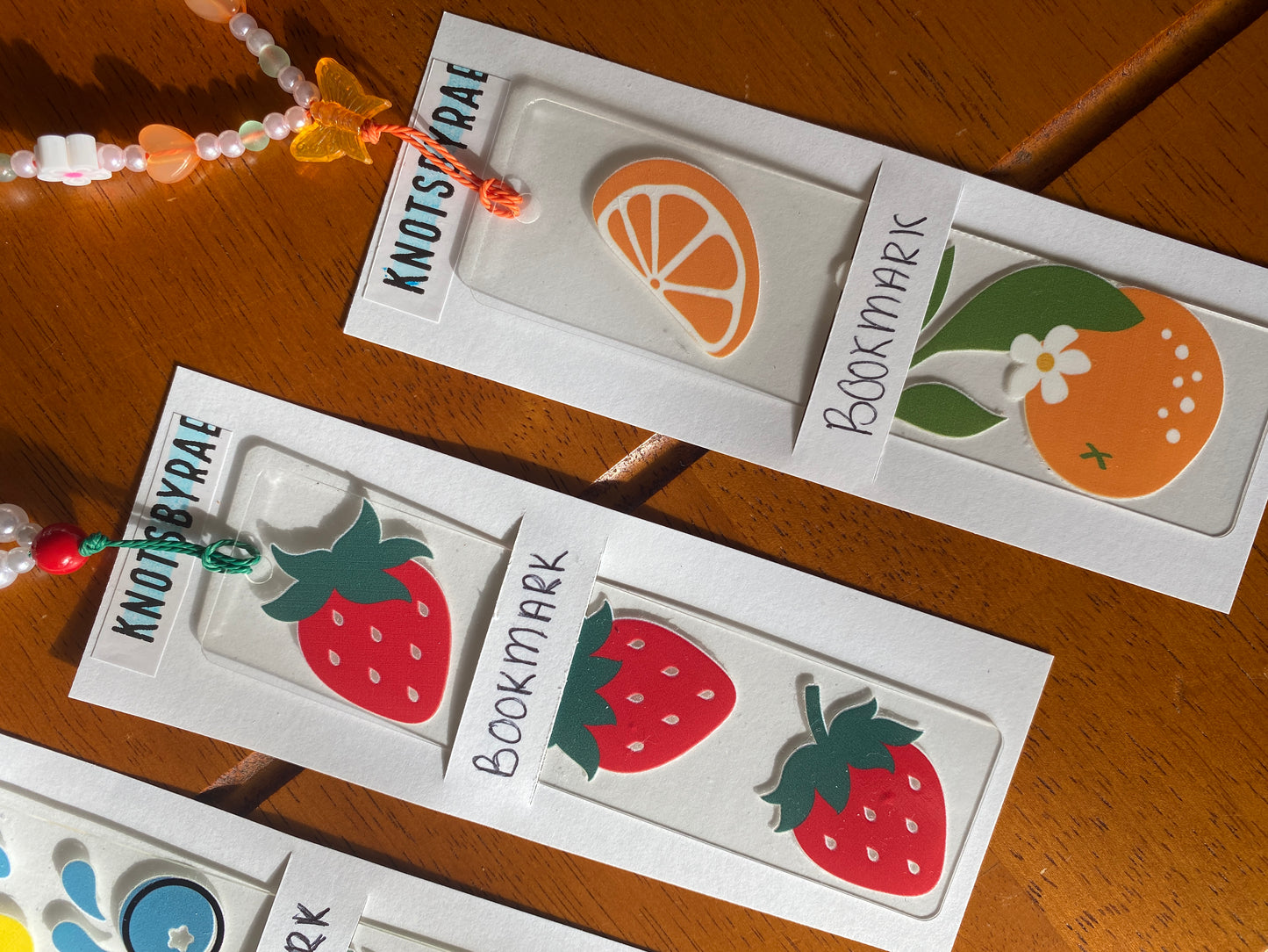 Fruit Acrylic Bookmarks with Bead Straps
