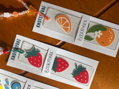 Fruit Acrylic Bookmarks with Bead Straps