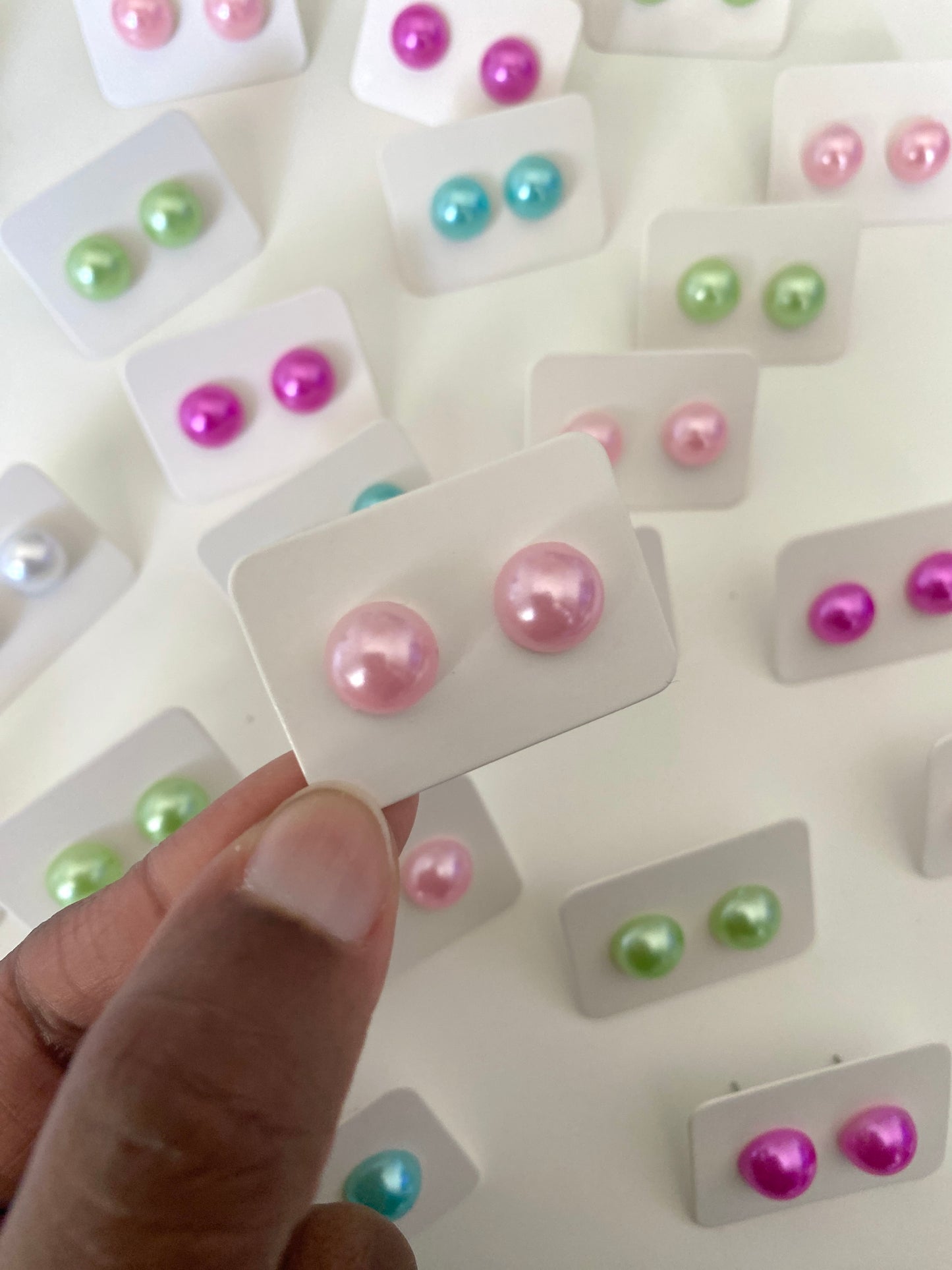 Pastel Pearl Stud Earrings