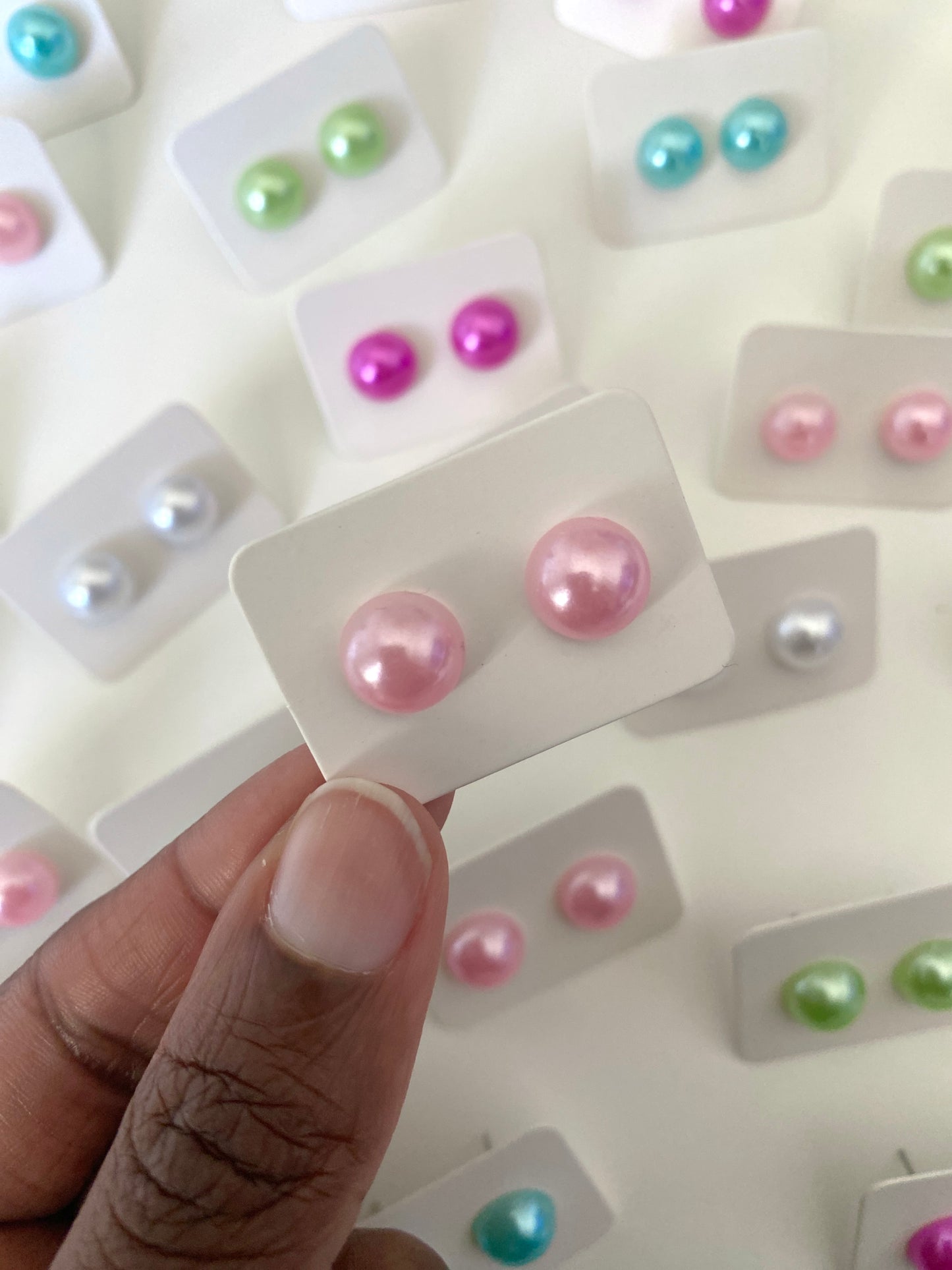 Pastel Pearl Stud Earrings
