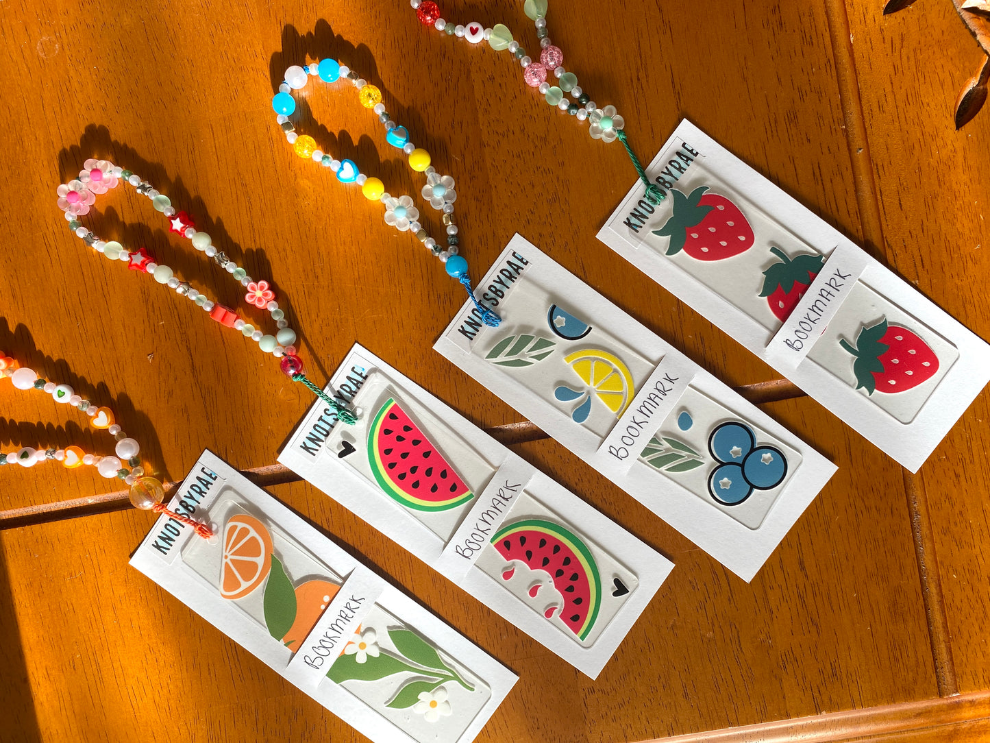Fruit Acrylic Bookmarks with Bead Straps