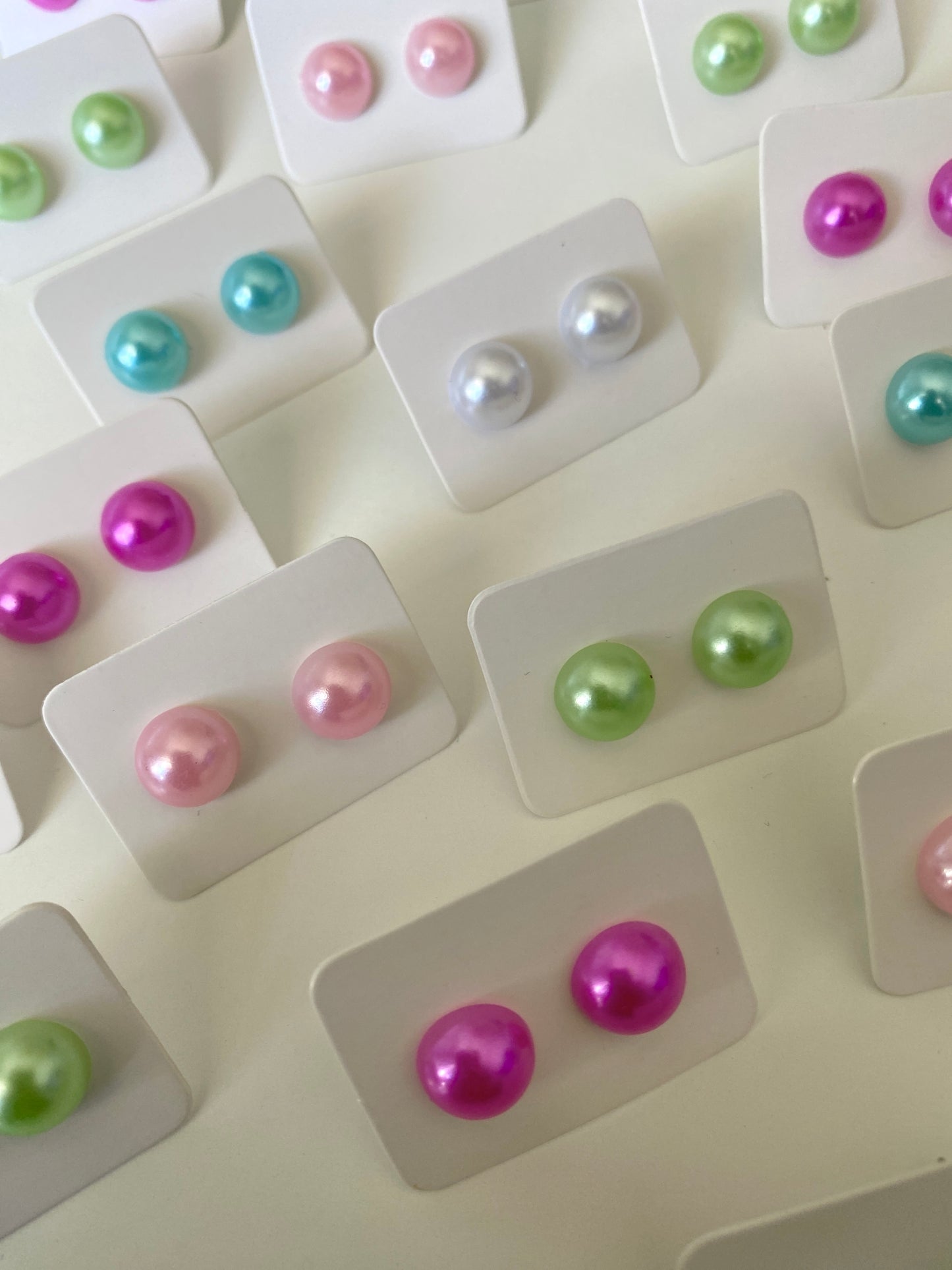Pastel Pearl Stud Earrings