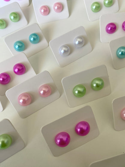 Pastel Pearl Stud Earrings