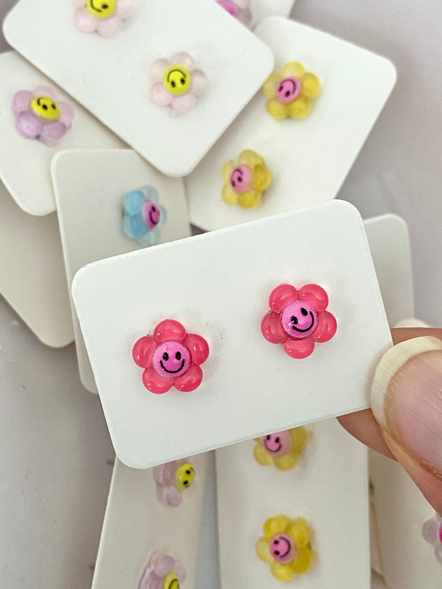 Smiley Flower Stud Earrings