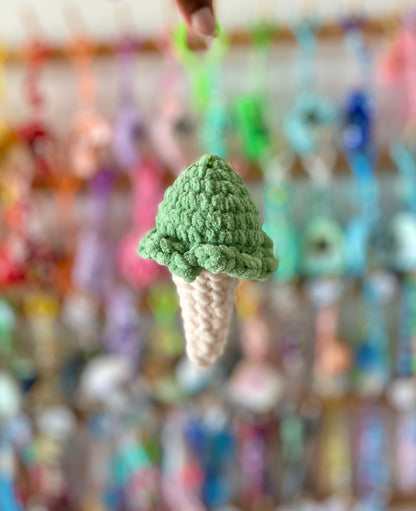 Ice Cream Cone Crochet Keychains