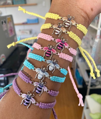 Butterfly, Bee, Flower Charm Bracelets Macrame Bracelets