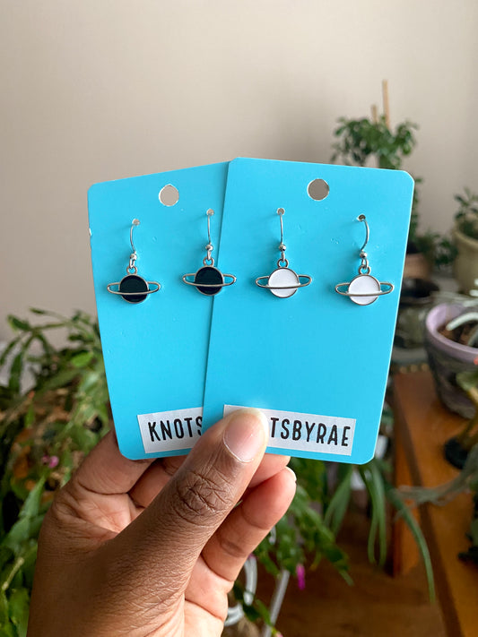 Saturn Planet Dangle Earrings