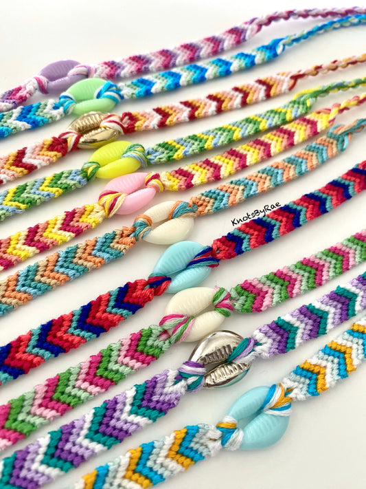 Chevron Cowrie Shell Friendship Bracelets (Made to Order)