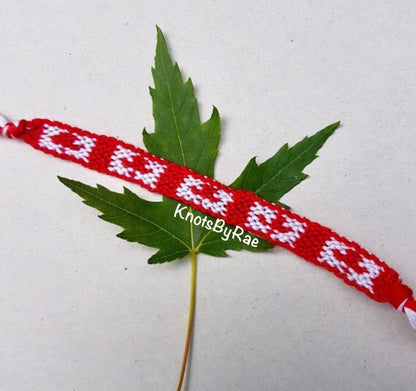 Canada and USA Flag Friendship Bracelet (Made to Order)