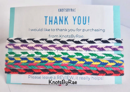 Two colour Fishtail Braid Bulk Friendship Bracelets, Checker, Student Gifts, Best Friend Gifts, Bracelet Pack (Made to Order)