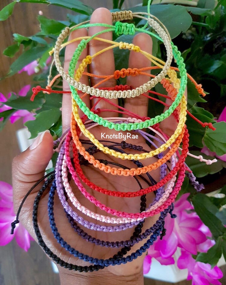 Waxed Cotton Macrame Friendship Bracelets