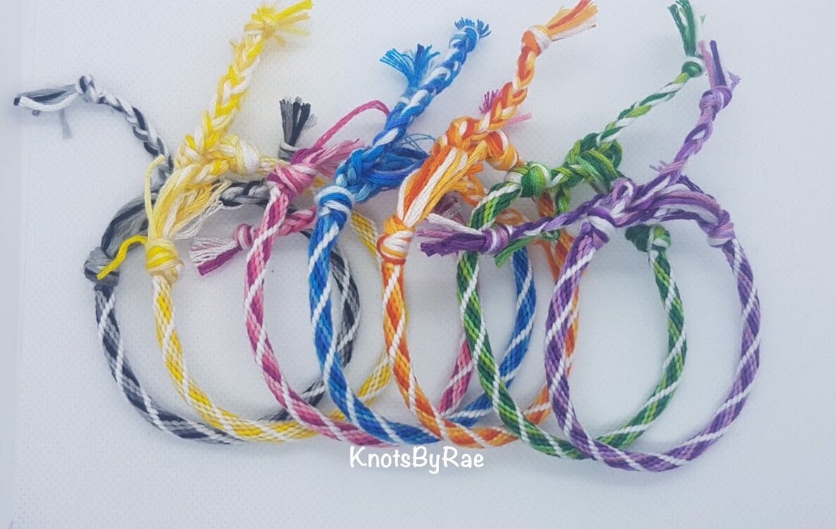 Stripe Kumihimo Japanese Braid Bracelets (Made to Order)
