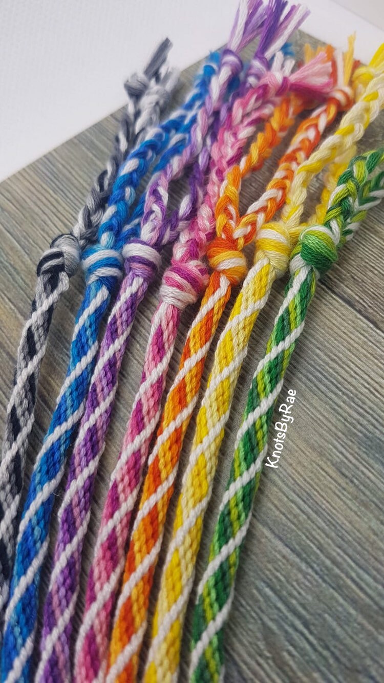 Stripe Kumihimo Japanese Braid Bracelets (Made to Order)