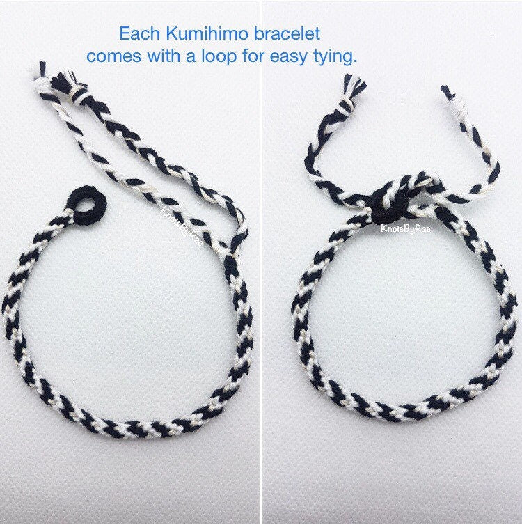 Zebra Print Kumihimo Friendship Bracelets (Made to Order)