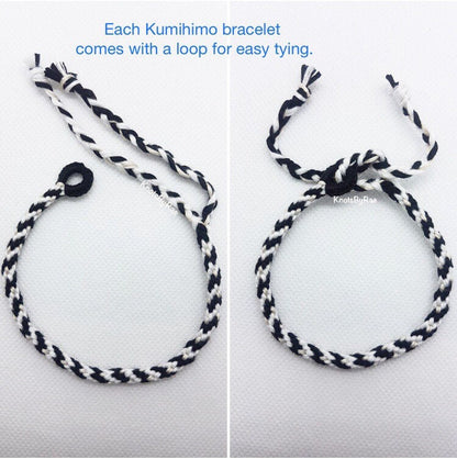 Zebra Print Kumihimo Friendship Bracelets (Made to Order)