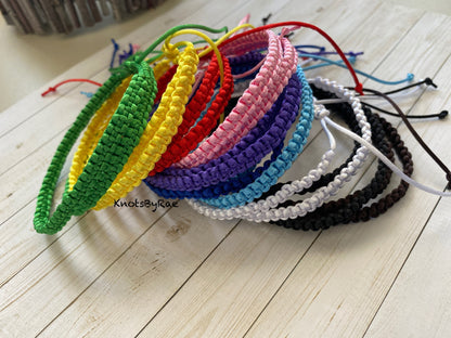 Nylon Macrame Friendship Bracelets in Solid colours (Made to Order)