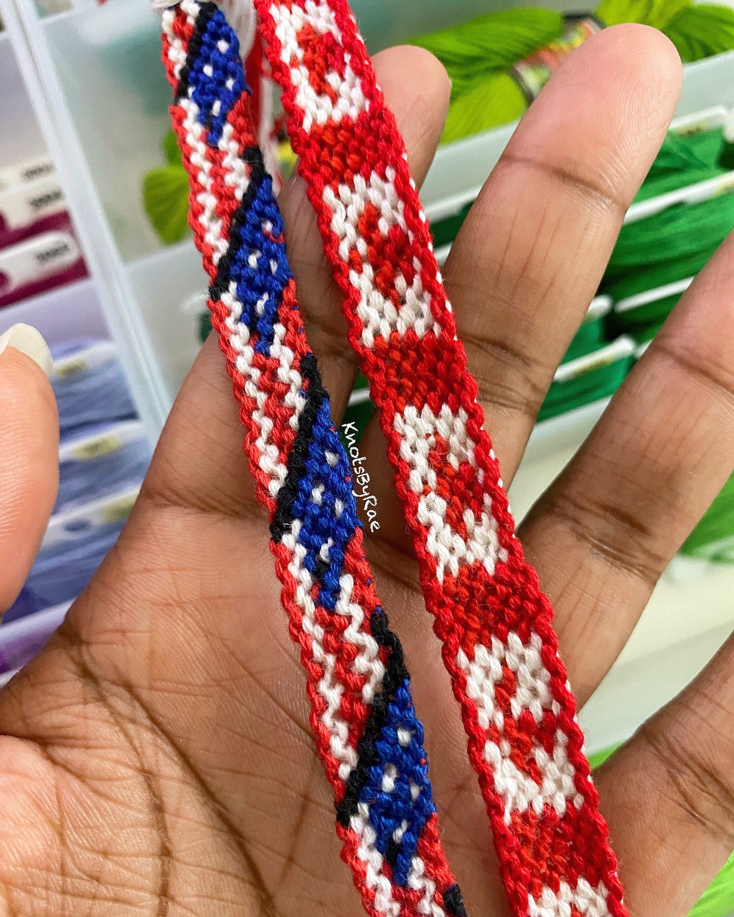 Canada and USA Flag Friendship Bracelet (Made to Order)