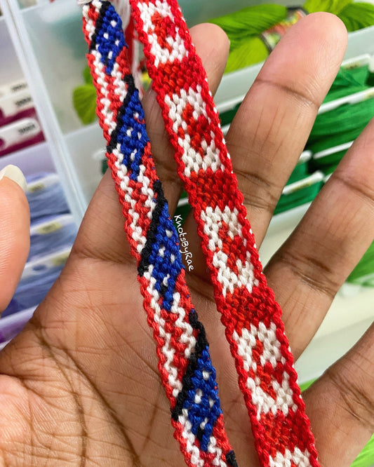 Canada and USA Flag Friendship Bracelet (Made to Order)