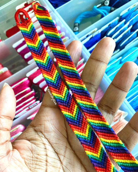 Rainbow Chevron and Candy Stripe Friendship Bracelet (Made to Order)