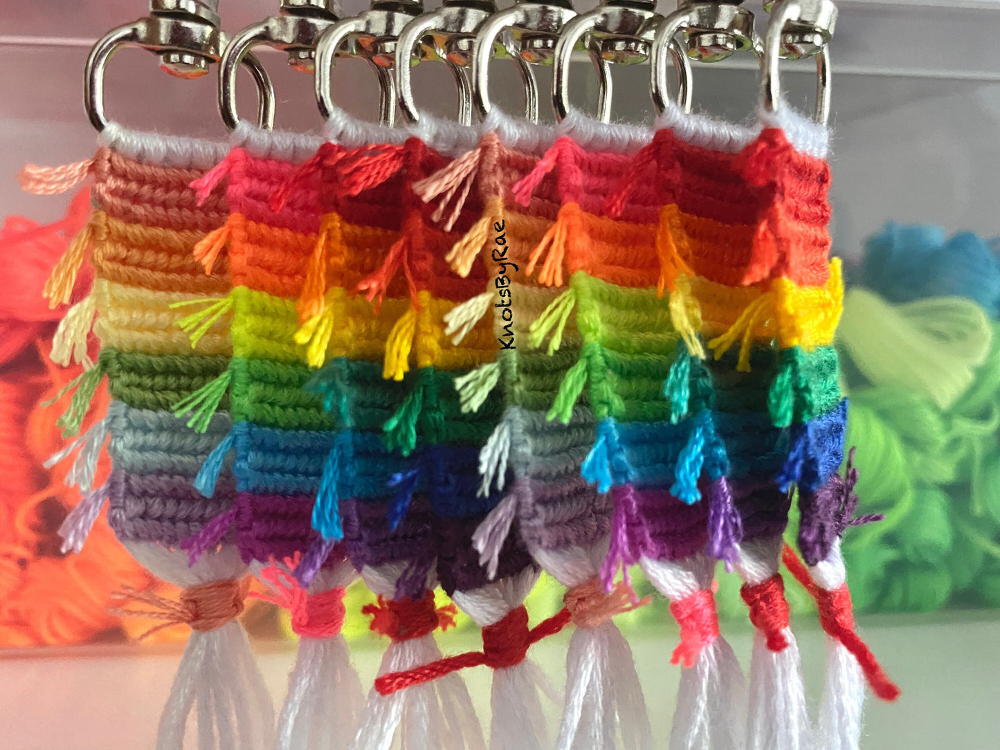 Rainbow Fringe Keychains