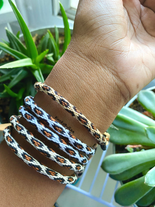 Kumihimo Leopard/Cheetah Print Friendship Bracelets (Made to Order)
