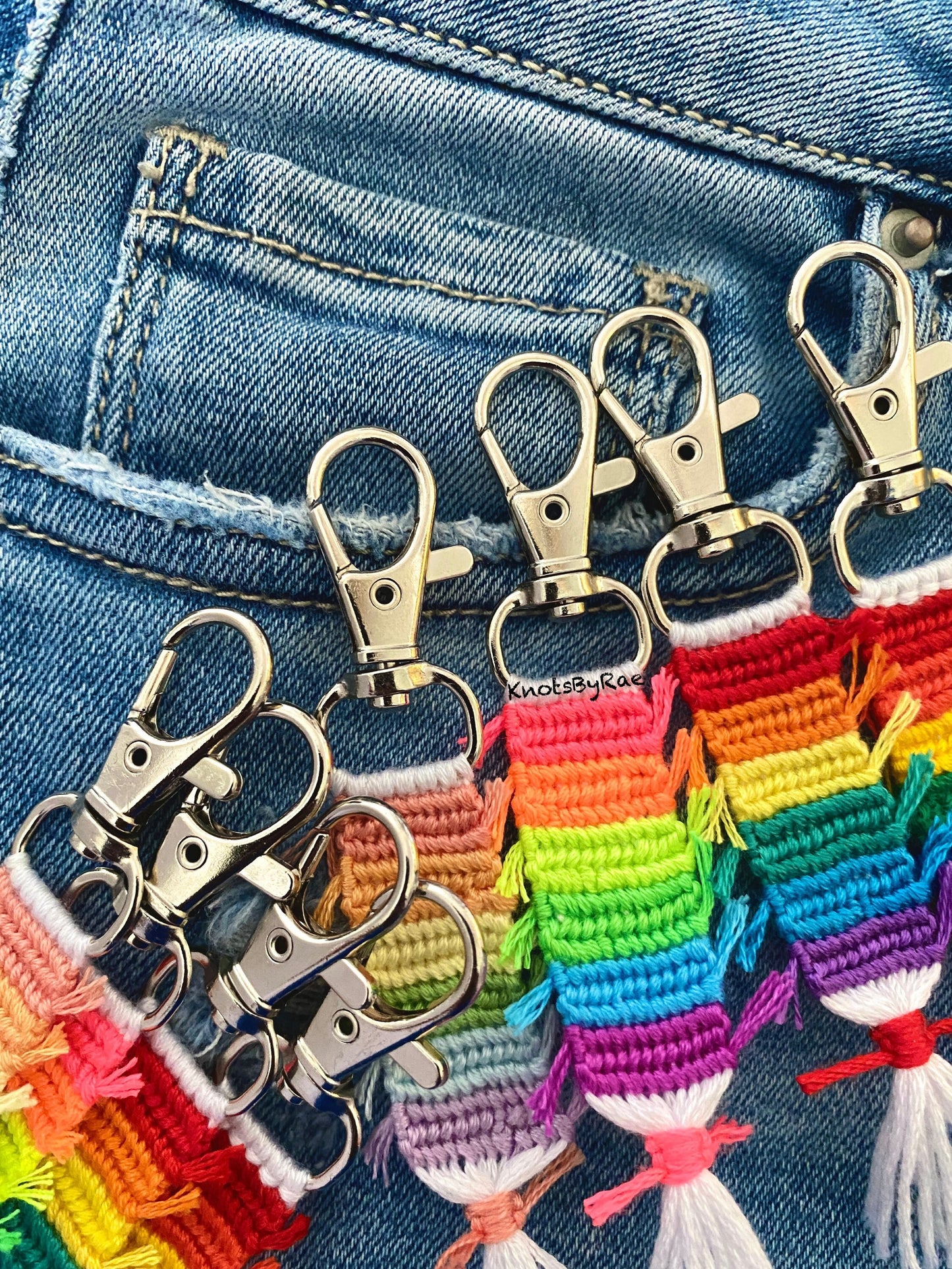 Rainbow Fringe Keychains